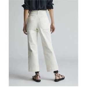 Everlane Women's White The Wide Leg Crop Pants Jeans 4 NWT